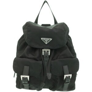 PRADA Two Pocket Tessuto Backpack Rucksack Daybag Black